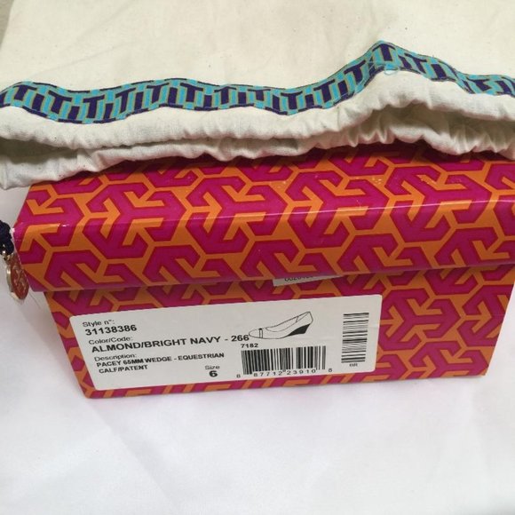 Tory Burch - Pacey Cap-Toe Wedge Pump - Picture 2 of 8